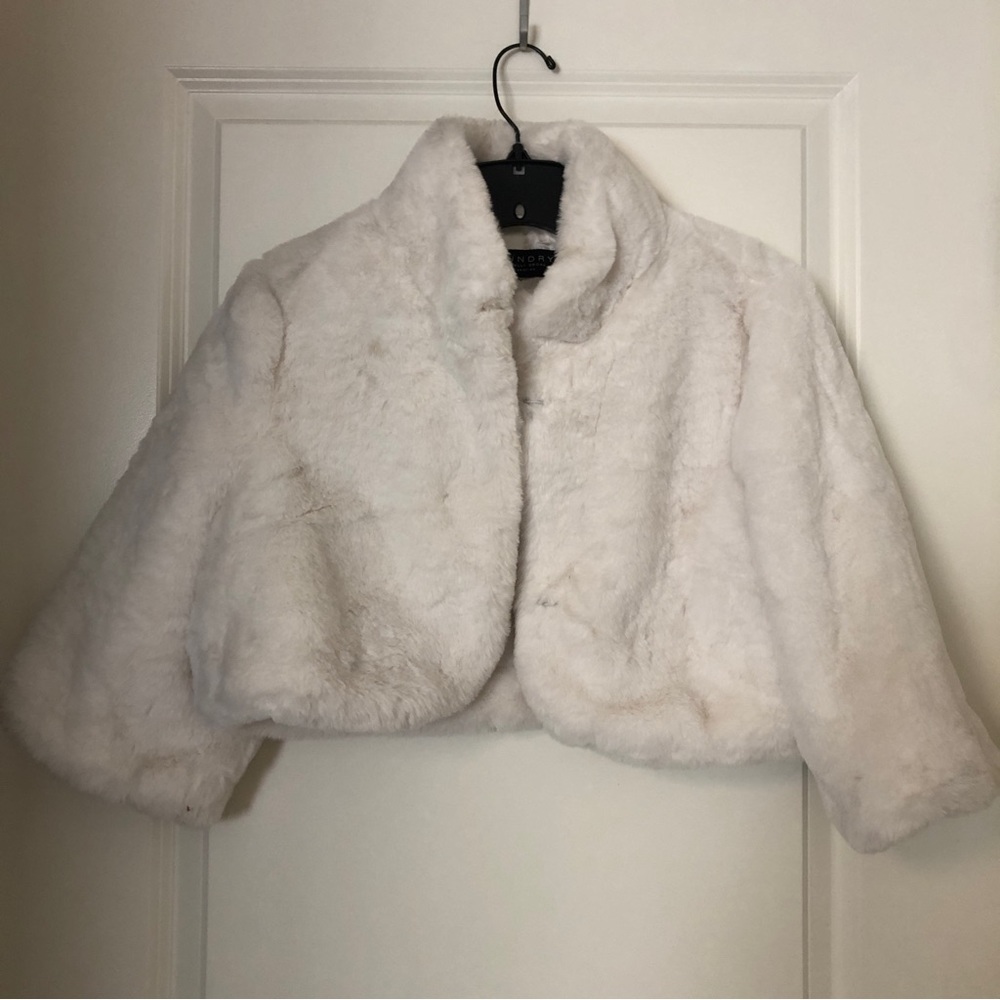 Laundry, by Shelli Segal, white faux fur shrug